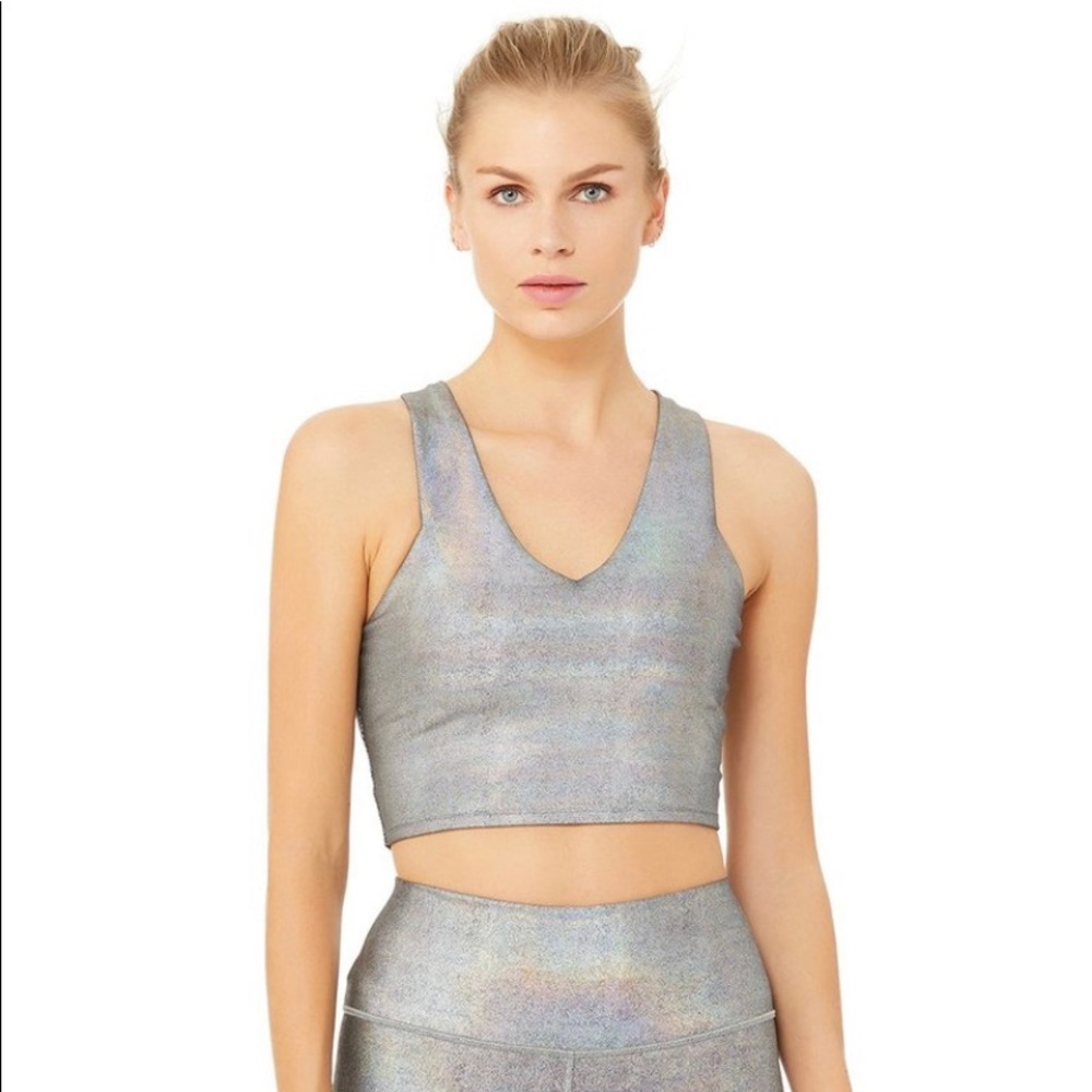 ALO Yoga Brilliance Real Bra - Black Oil Slick